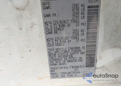 2019 Nissan Rogue Sv из США, поврежденный, VIN 5N1AT2MT6KC768655